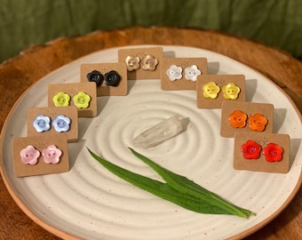 Fairycore Flower Button Hypoallergenic Stud Earrings