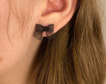 Coquette Hand-Wrapped Vintage Bow Earrings