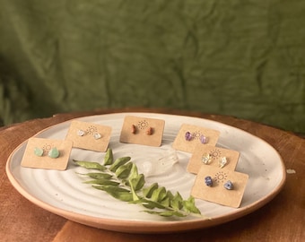 Crystal Chip Stud Earrings