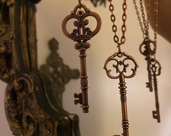 Fairycore Chunky Skeleton Key Necklace