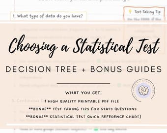 Statistical Test Flowchart | EPPP Study Guide | Psychology Research Methods | Stats Cheat Sheet | Printable PDF