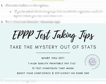 EPPP Stats Test Taking Tips: Psychology Exam Study Guide (Printable PDF)