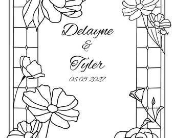 Plantilla de vitral para letrero / Imprimible / DIY / 16x24 / Descarga instantánea