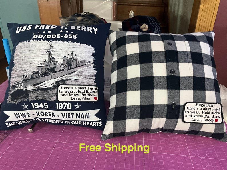 Remembrance Pillow: Memorial Keepsake Made from Loved One's Clothing image 3