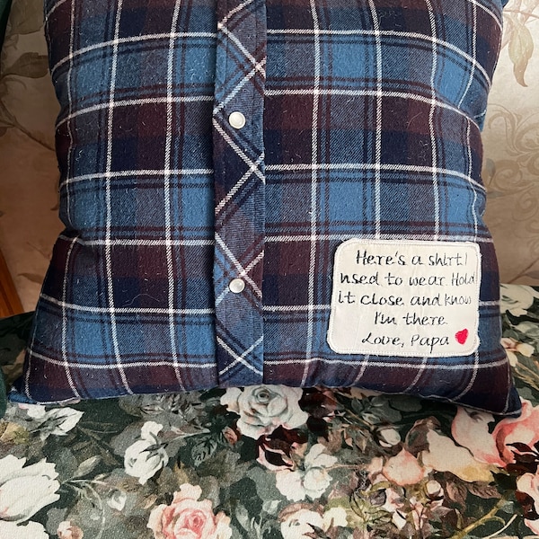 Remembrance Pillow: Memorial Keepsake Made from Loved One's Clothing
