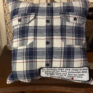 Remembrance Pillow: Memorial Keepsake Made from Loved One's Clothing image 12