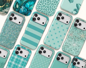 Blue Tiffany Phone Case, Blue Striped, Plaid , Lily For Iphone, Samsung, Magsafe Available