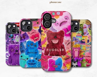 Funny Fuggler Ugly Monster Face Phone Case, Preppy and Cute Quirky Plush Creature Aesthetic iPhone, Samsung, Weird Core, Creepy Cute