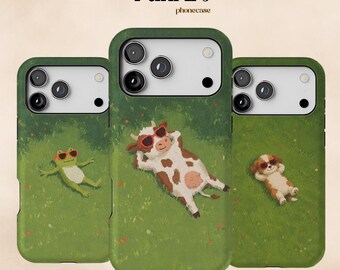 Painterly Dog Phone Case, Chill Puppy Sunglasses Cover, Pet iPhone Samsung Case