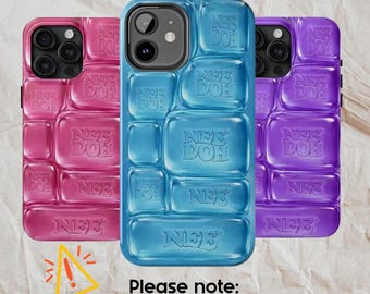 NeeDoh Cool Crush Ice Cube Phone Case, 2D Visual Printed Graphic Hard Phone Cover  For Iphone, Samsung, Tough Phone case