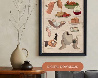 Spirited Away | Ghibli | Vintage Poster | Digital Print | Digital Download | Gaming Botany Vintage Wall Art Food Haku Sen