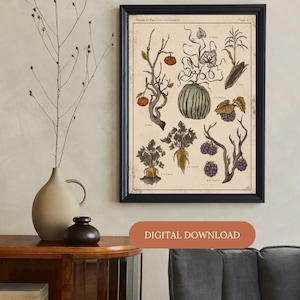 Fallout Botanical Crops vintage poster: gaming Botany Wall Art (digitale download)