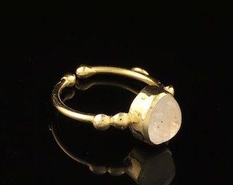Handmade Moonstone Sterling Silver Solitaire Ring