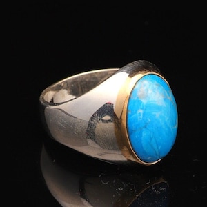 Turquoise Ring Men, Turquoise Gemstone Ring Men , Handcrafted Men Ring , Vintage Gemstone Ring , Gift for Him, Gift for Husband