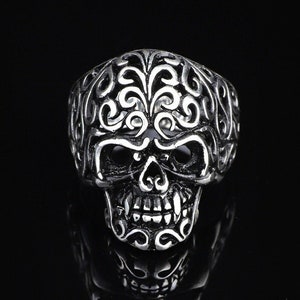 Schädel-Ring, Schädel-Verlobungsring, Schädel-Herrenring, Schädel-Punk-Ring, Schädel-Silber-Männerschmuck, Geschenk für ihn