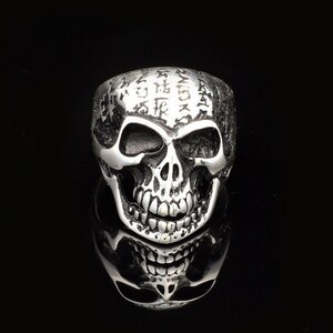 Skull Handmade Sterling Silver Men Biker Ring, Skull Heads Silver Gothic Ring, Skull Punk Ring,Skulls Silver Men Jewelry,Gift for Halloween