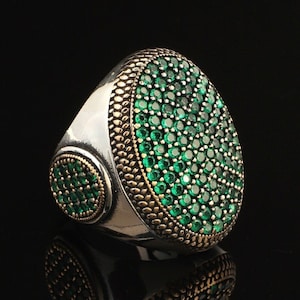 Jade Ring, Micro Stone Ring, Jade Ring for Men, Silver Men Ring, Natural Stone Ring, Men Jade Stone Ring, Gift for Him