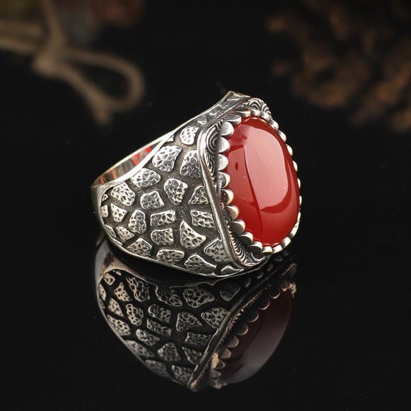 Mens Carnelian Ring - Etsy