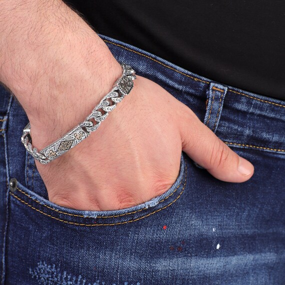 Bracciale Rigido Con Polsino Scheletrato Esagerato Punk Gotico In Argento Uomo E Donna Da 6,42 € | DHgate