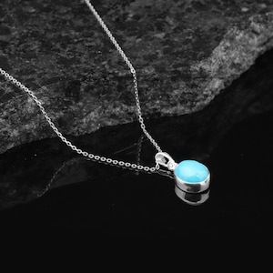 Aquamarine Necklace ,925 Sterling Silver Necklace ,Sterling Silver pendant , Aquamarine stone dainty necklace ,  Raw Aquamarine Necklace