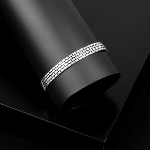 Men Thick Silver Band Bracelet, Handmade Silver Cuff Bracelet,Vintage Sterling Silver Bracelet for Men, Hand-Engraved -Personalized Bracelet