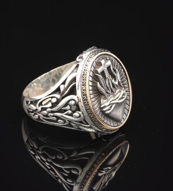 【vintage】Signet ring silver - unknown Men's Sterling Silver Cross Signet Ring: Vintage Christian