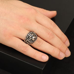 Lion Ring,Lion Ring Men, Silver Ring Men, Pinky Ring Men, Vintage Ring, Signet Ring Men , Custom Signet Ring