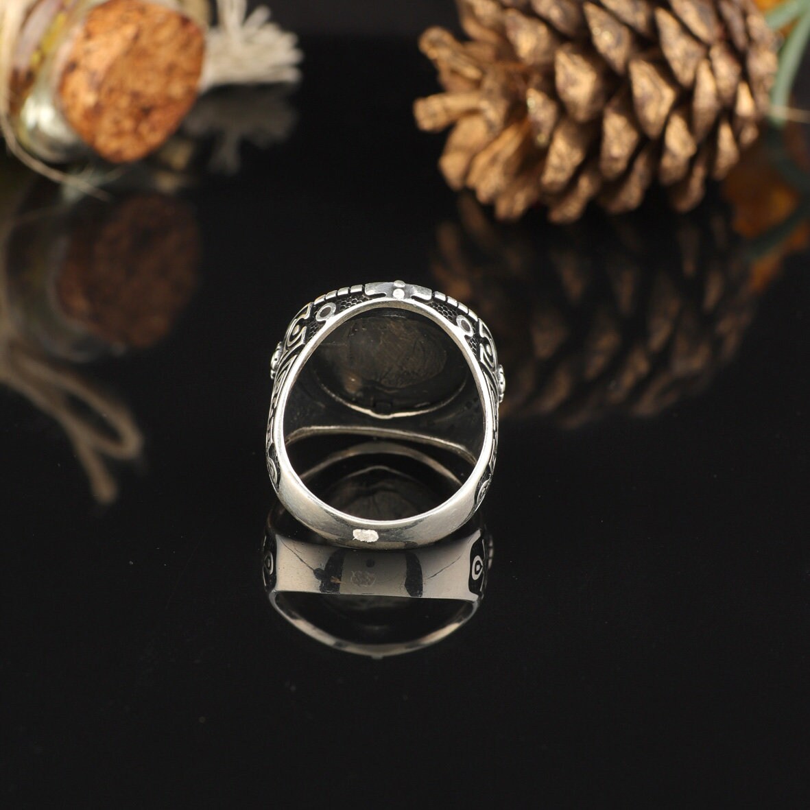 Bague Chevalière Homme En Argent Massif 925 - Motif Aigle à Deux Têtes - Poids 14g - Neuf Avec étiquettes