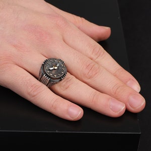 Silver Vintage Watch Ring , Silver Clock Ring , Wheel  Clock Ring , Silver Watch Rings , 925k Sterling Silver Ring , Gift For Husband