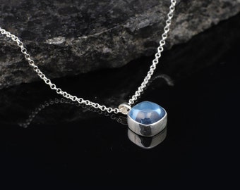 Mystical Topaz Necklace for Men - Handmade Sterling Silver Gemstone Pendant with Initial, Complete with Silver Polishing Cloth Gift