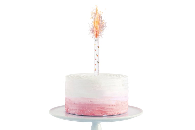 Prism Fountain Birthday , party Candles, in Gold, Silver, Blue, Black, Pink and Rose Gold Rose Gold x Pack 3