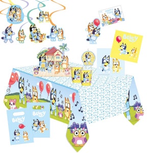 Bluey Birthday Party Supplies: Tableware and Decorations 