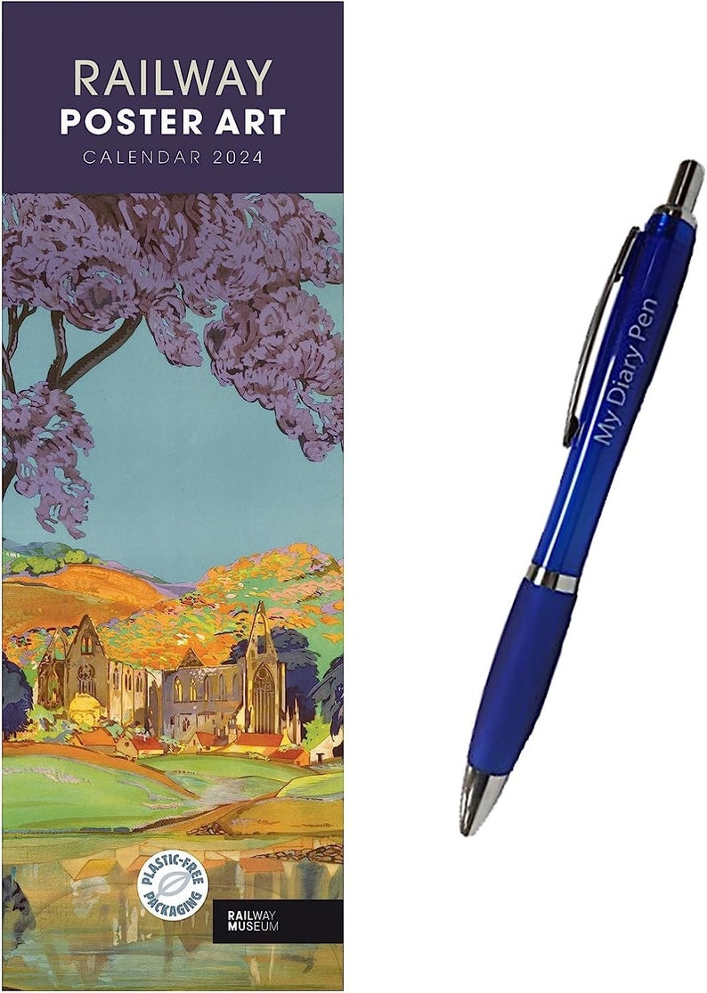 Railway Train 2024 Calendar With Exclusive My Diary Pen Etsy