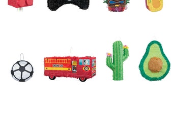 Birthday Pinatas - Football, Game controller, Tiki, Building Block, Fire engine, Cactus