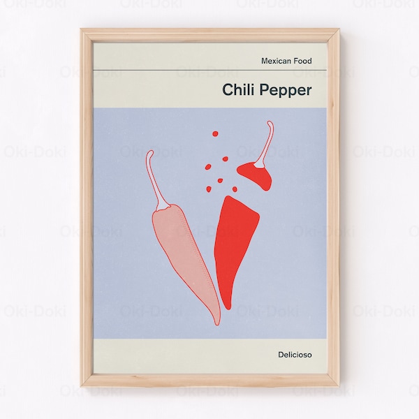 Cartel de chile, impresión de alimentos, salsa picante, comida mexicana, tequila, arte de cocina, decoración de pared retro, regalo de inauguración de la casa, chile