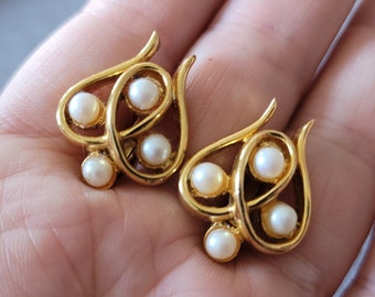 Vintage Perlen Ohrclips 1950er Jahre Schmuck Vintage Geschenke für Sie