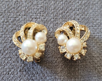 Vintage Perlen Ohrclips 1950er Jahre Schmuck Vintage Geschenke für Sie