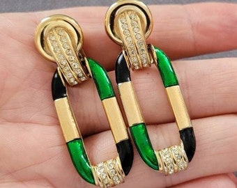 Boucles D'Oreilles Clips Vintage Argenté & Doré - Années 60/70, 39mm, Sans Marque