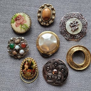 Vintage hinged scarf clips selection Scarf rings 1940 1950s jewelry 1960s accessories