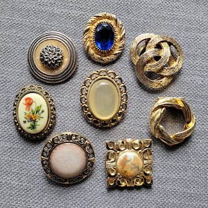 Vintage hinged scarf clips selection Scarf rings 1940 1950s jewelry 1960s accessories