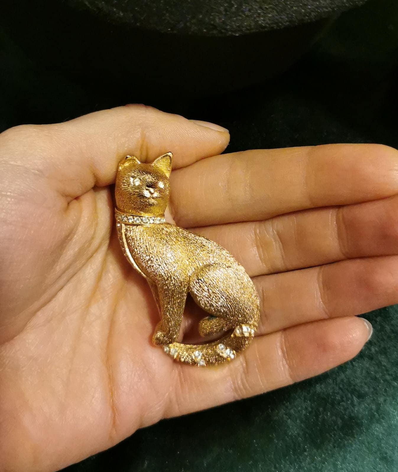 Christian Dior ディオール キャット ブローチ 猫 ゴールド