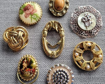 Vintage Klappschalclips Auswahl Schalringe 1940 1950er Schmuck 1960er Accessoires
