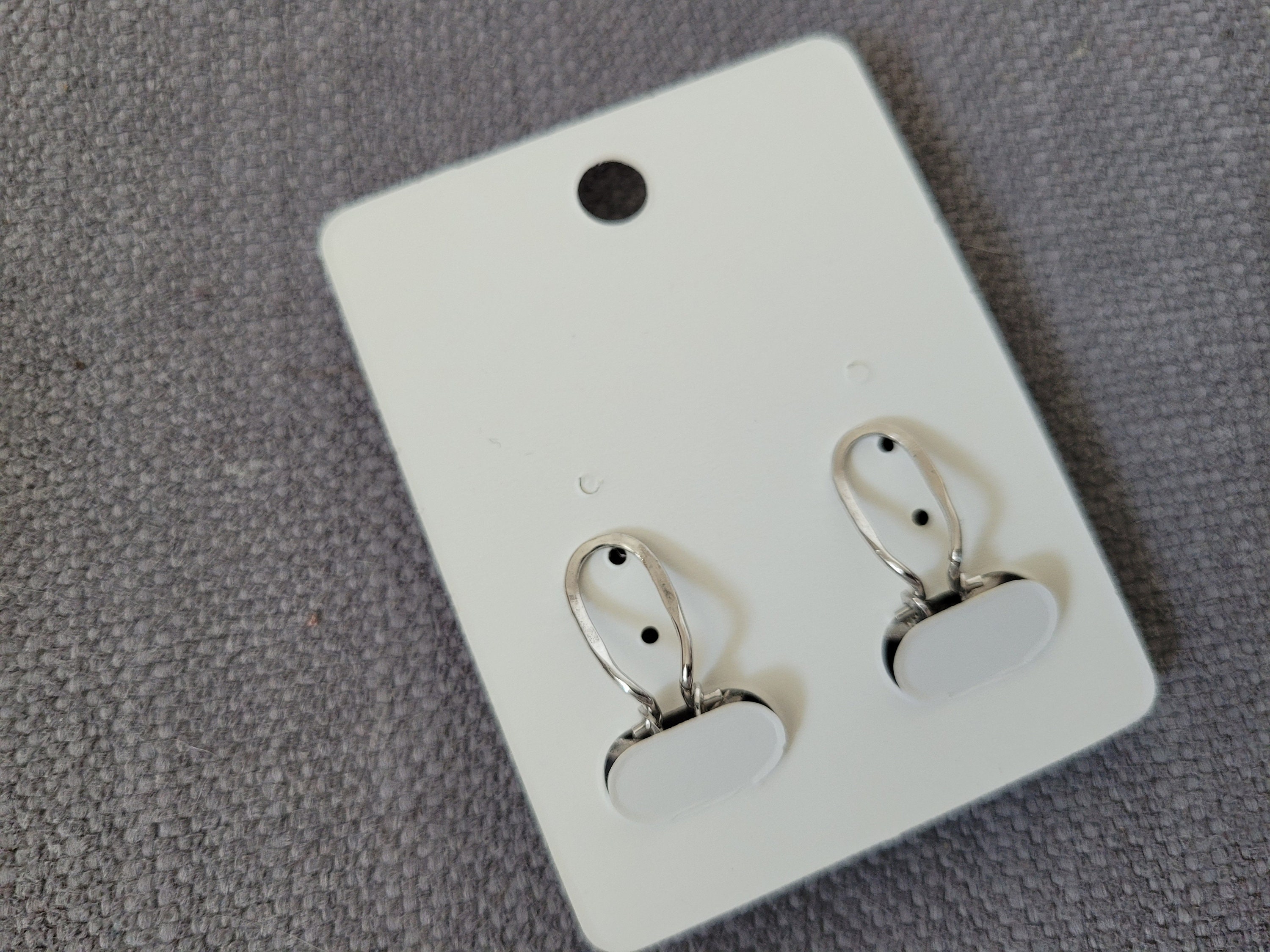 Boucles D'oreilles Clips Argentées Vintage 1960-70 - Longueur 120 Mm - Occasion