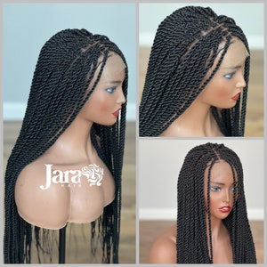 Twist braided wig Rope twist wig Knotless braid wig Senegalese twist Bohemian twist braid wig Ready to ship Box braided wig Full lace wig