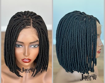 Bob Braids Wig for Black Women | Short Braid Bob Wigs | Short Braided Wigs for Black Women | Glueless Braided Wig | Bob Braided Wig Grey