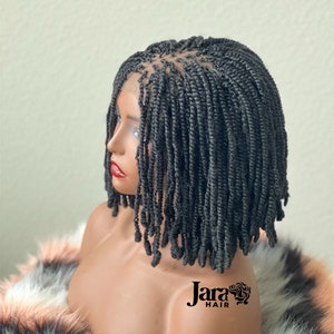 Kinky Twist Wigs on a 4 by 4 Lace Front Closure Braid Wig For Black women, READY TO SHIP Full lace Kinky Twist Wig, Frontal Lace Kinky Twist