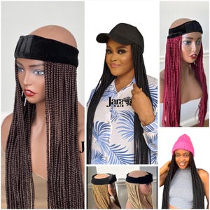 Headband Wig, Long Wig for Black Women, Long Hair Braided Wig, Braid Cap Hair Extension, Kinky Wig, Hair Accessories