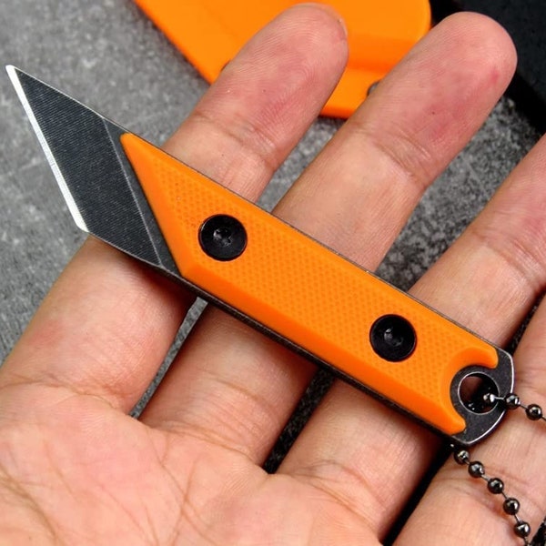 Fixed Blade Box Opener Small Sharp Knife | 0.7in Blade | Comes With Sturdy Kydex Sheath and Lanyard