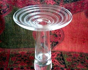 Steuben clear crystal glass vessel, vase
