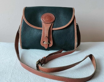 Dooney and Bourke Black/Brown Pebbled Leather Crossbody Shoulder Bag Purse
